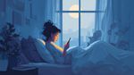 A phone screen glowing in a dark bedroom late at night
